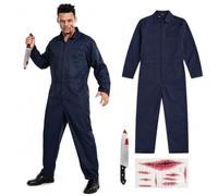 3PCS Michael Myers Costume Adult Mike Myers Jumpsuit Outfit Halloween M