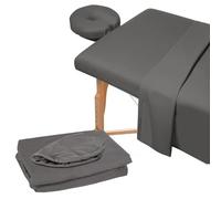 3PCS Microfiber Massage Table Sheet Set,Beauty Massage Bed Cover Polyester Fibre Massage Couch Cover,Premium Facial Bed Cover,Includes Flat,Fitted Sheets and Face Cradle Cover,for Beauty Salon Spa