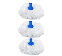 3Pcs Microfibre Mop Heads for Cleaning Floors Microfibre Floor Mop Flat Dry Wet Mop for Hard Wood Laminate Vinyl Tile Wooden Floor Cleaning Dust Mop with Blue Colour Code 3 Reusable Washable Mop Head
