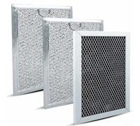 3Pcs Microwave Charcoal and Grease Filter Kit for GE JVM6175EK5ES - Stainless Steel Mesh Activated Carbon Odour Elimination Replacement Parts Over The Range Oven