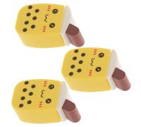 3pcs Milk Tea Cup Makeup Sponge Puff for Foundation and Concealer | Polyurethane, Wet and Dry Use, Expands When Damp, Yellow Cute Style, for Contouring Eye Corners