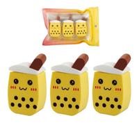 3Pcs Milk Tea Cup Shape Makeup Sponges Soft Polyurethane Powder Puffs for Liquid Foundation Concealer and Setting Powder Dry and Wet Use Face Beauty Blender Tool