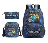 3PCS MINECRAFT Backpack Cartoon Children Boys Girls School Bags Lightweight Students Waterproof Large Capacity Backpack 17