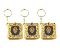 3pcs Mini Ark Quran Book Keychains, Real Paper Can Read Arabic the Koran Pendant Muslim Jewelry Religious Symbol Keyrings