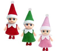 3pcs Mini Baby Elves Christmas Elf Baby Dolls for Girls Boys,Cute Little Elfs Twins Tiny Christmas Dolls Elf Accessories,Girl Elf Small Elf Baby Doll Elf Novelty Gift for Kids Xmas Stocking Stuffers