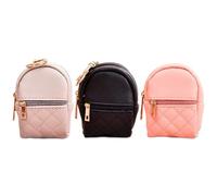 3Pcs Mini Backpack for Women PU Leather Coin Purse 3 Colors Coin Purses for Women with Keychain Clip Perfect for Holding Card Holder Data Cable Organizer Zipper Pouch