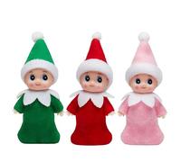 3pcs Mini Christmas Baby Elf Dolls for Girls Boys,Cute Little Elfs Twins Christmas Baby Elves,Small Elf Baby Doll Novelty Toys Tiny Christmas Dolls Elf Accessories for Kids Gift Xmas Stocking Stuffers