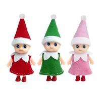 3pcs Mini Christmas Baby Elf Dolls for Girls Boys,Cute Little Elfs Twins Christmas Baby Elves,Small Elf Baby Doll Novelty Toys Tiny Christmas Dolls Elf Accessories for Kids Gift Xmas Stocking Stuffers