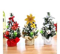 3Pcs Mini Christmas Trees Artificial Table Tops Frost Trees Xmas Tree Stand Small Christmas Tree with Base Tabletop Trees Christmas Desk Tree Crafts Pine Tree for Christmas Desk Party Decorations