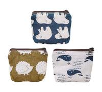 3Pcs Mini Coin Purse, Portable Travel Wallet, Cartoon Fabric Wallet, Children's Wallet, Cute Coin Bag