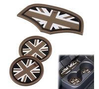 3Pcs Mini Cooper Accessories Mini Accessories Car Anti-Slip Silicone Car Cup Holder Coasters Flag Design, Vehicle Cup Holder Insert Accessories Non Slip Cup Mats for Mini Cooper F55/F56/Mini Series