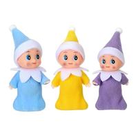 3pcs Mini Cute Little Elfs Twins Baby Elves Dolls for Girls & Boys, Tiny Christmas Elf Accessories for Kids Gift Xmas Stocking Stuffers