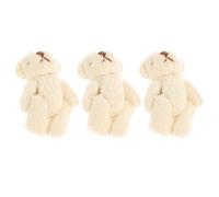 3PCS Mini DIY Jointed Pearl Velvet Bear Dolls 6cm Tiny Bear Plush with Hat, Scarf, and Glove Accessories for Clothing Decoration and Craft Supplies