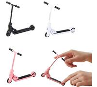 3Pcs Mini Finger Scooter,Foldable Mini Scooters Finger Board Accessories,Tiny Trick Scooter for Party Favors,Finger Training, Not Suitable for Children Under 12 (Black, White, Pink) 3.35 in.