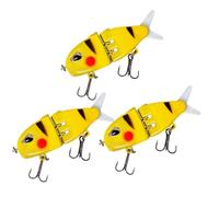 3PCS Mini Glide Bait for Bass Fishing, Slow Sinking Wide S Motion Smooth Glide Baits for Freshwater and Saltwater, Amazing Fishing Gear Gifts for Family (C)