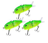 3PCS Mini Glide Bait for Bass Fishing, Slow Sinking Wide S Motion Smooth Glide Baits for Freshwater and Saltwater, Amazing Fishing Gear Gifts for Family (D)