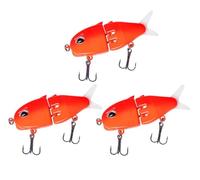 3PCS Mini Glide Bait for Bass Fishing, Slow Sinking Wide S Motion Smooth Glide Baits for Freshwater and Saltwater, Amazing Fishing Gear Gifts for Family (E)