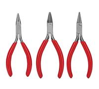 3Pcs Mini Needle Nose Flat Round Pliers Set Jewelry Wire Cutting Tool High Precision Grip Non Slip Handles for DIY Jewelry Making Electricians Metal Material Durable Sturdy