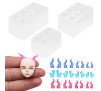 3Pcs Mini Ox Horn Antler Shape Resin Silicone Molds Mini Angle Epoxy Casting Molds for DIY Micro Resin Doll Dress Up Supplies Dollhouse Decoration Display Decor