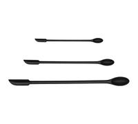 3pcs Mini Silicon Spatula Sets, Small Spoons and Jar Scraper Long Handle Tiny Stirrer for Jam Jar Pot Cosmetic Makeup Narrow Can and Thin Bottles Honey Butter Liquid Get Last Drop from Food Bottles