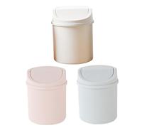 3PCS Mini Trash Can, 6.3x4.9x4.9 inch Plastic Small Trash Can, Tabletop Deodorant Small with Lid for Living Room Kitchen Bedroom Bathroom and Office Mini, Sma