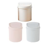 3PCS Mini Trash Can 6.3x4.9x4.9 inch Plastic Small Trash Can Tabletop Deodorant Small with Lid for Living Room Kitchen Bedroom Bathroom and Office