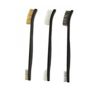 3Pcs Mini Wire Brush Set with Steel, Brass and Nylon Bristles Compatible with Compatible with for Cleaning and Polishing Metal Surfaces, Rust