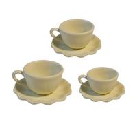 3PCS Miniature Coffee Cup Saucer Set for Doll House Scene Display Accessories and Collectible Craft Project Decoration Miniature Coffee Cup Set Doll House Accessories