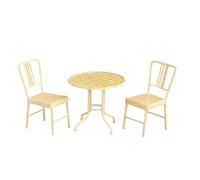 3PCS Miniature Dollhouses Garden Iron Chairs and Table Set 1/12 Realistic Outdoor Scene Accessories Wrought Iron Dollhouses Patio Furniture