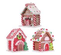 3pcs Miniature Gingerbread House Christmas Hanging Ornament