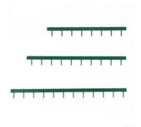 3pcs Miniature Road Isolation Guardrail Set for HO OO Scale Model Scenes - ABS Plastic Barriers in Silver and Green, 17.2cm to 25cm Sizes for DIY Diorama Layouts(Dark Green Set of 3)