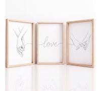 3Pcs Minimalist Prints Canvas Wall Art for Living Room, Line Love Holding Hands Artwork for Bedroom Decor, Poster for Hallway Stairs, Unframed A3 | 29.7 x 42 cm