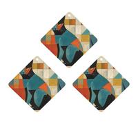 3PCS Modern Art Cat Car Air Freshener Hanging Scented Cards Cute Black Car Fresheners Long Lasting New Cars Scents for Women Men Natural Air Freshener with Lanyard Automotive Freshies