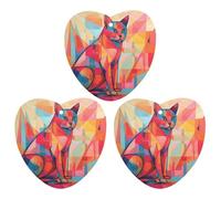 3PCS Modern Art Cat Car Air Freshener Hanging Scented Cards Cute Gray Car Fresheners Long Lasting New Cars Scents for Women Men Natural Air Freshener with Lanyard Automotive Freshies