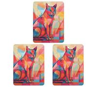 3PCS Modern Art Cat Car Air Freshener Hanging Scented Cards Cute White Car Fresheners Long Lasting New Cars Scents for Women Men Natural Air Freshener with Lanyard Automotive Freshies