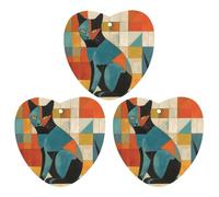 3PCS Modern Art Cat Car Air Freshener Hanging Scented Cards Cute White Car Fresheners Long Lasting New Cars Scents for Women Men Natural Air Freshener with Lanyard Automotive Freshies