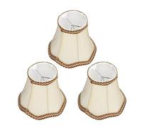 3PCS Modern E14 Clip on Lamp Shade,Chandelier Shades Set, Mini Fabric Drum Lamp Indoor Modern Fabric Candle Chandelier Lampshade for Home Hall Hotel Table Candle Wall Light Replacement, 5.1x4.7x3.1in