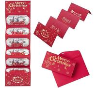 3pcs Money Envelopes for Cash Gift, 6 Slots Christmas Money/Gift Card Holder with Envelopes, Surprise Christmas Xmass Giftss Card Holder for Santa Cash Supplies