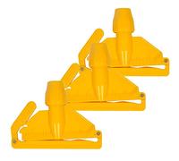 3Pcs Mop Head Clips, Yellow Plastic Mop Heads Replacement Connector for Household Mop Head Fittings Replacement