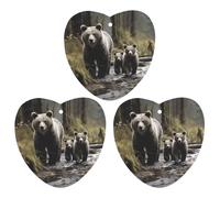 3PCS Mother Bear And Her Car Air Freshener Hanging Scented Cards Cute Gray Car Fresheners Long Lasting New Cars Scents for Women Men Natural Air Freshener with Lanyard Automotive Freshies