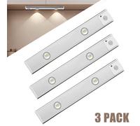 3Pcs Motion Sensor Closet Lights, 20Cm Rechargeable 3 Color Temps Magnetic Dimmable Cabinet Lights For Wardrobe, Pantry