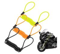 3PCS Motorcycle Disc Lock Reminder Cable,Anti Theft Motorcycle Disc Brake Lock Cable,Disc Lock Motorbike Cable,Spring Reminder Coil Cable for Motorcycle Alarm Disc Brake Lock(Black+Yellow+Orange)