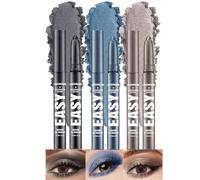 3PCS Multi-Colour Cream Eyeshadow Stick Set - Waterproof Long Lasting Eye Makeup Crayons for Women - Ultra Shimmery Pearlescent Finish & Smokey Glam Looks with Smooth Blendable Texture