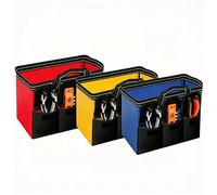 3PCS Multi-pockets Tools Storage Bag Heavy Duty Oxford Cloth Tool Bag Organiser with Carrying Handle,Multi-Purpose Waterproof Electrician Tool Storages Bags for Home DIY (Blue +Yellow + Red -12 in)