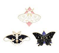 3pcs Multicolor Enamel Butterfly Brooch Pin Set for Women,Cute Animal Pins for Backpacks Steampunk Badge Jewelry