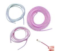 3Pcs Multicolored Cable Protector,1.55M Spiral Data Cable Protective Sleeve,Flexible Cable Wire Protector,Cable Sleeves for Phone Charge Cable, USB Data Cable Accessories
