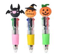 3PCS Multicoloured Pen for Kids, 4-in-1 Mini Kids Ballpoint Pens, Novelty Halloween Multi Coloured Ballpoint Pens, Cute Mini Children Retractable Ballpoints Writing Pen, for Home School Supplies