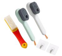 3pcs Multifunctional Shoe Brush, Shoe Cleaning Brush with Liquid Box, with 2 Hooks, Easy to Hang for Air Drying and Storage, for Cleaning Clothes, Tables, Walls, Kitchens, Living Rooms, Bathrooms