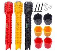 3PCS Multifunctional Wrench, 8 in 1 Water Pipe Spanner, Faucet Wrench Tool, Multifunction Pipe Repair Wrench, Basin Wrench, Sink Faucet Installer Wrench for Bathroom, Kitchen, Plumbing Repair