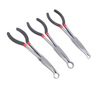 3Pcs Multipurpose 11Inch Hose Grip Plier Set with Offset Sparking Plug Boot Removal for Hard to Reach Narrow Space Long Handle Pliers